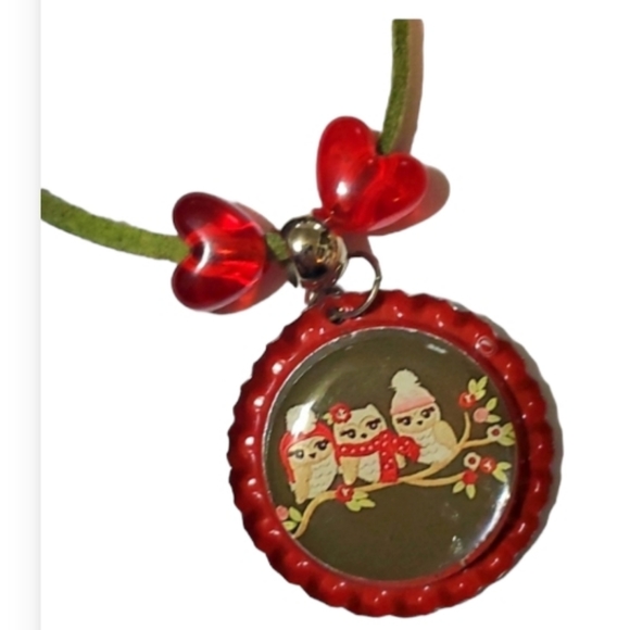 Handmade bottlecap owl necklace new - Picture 1 of 2